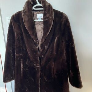 East 5th faux fur chocolate brown jacket